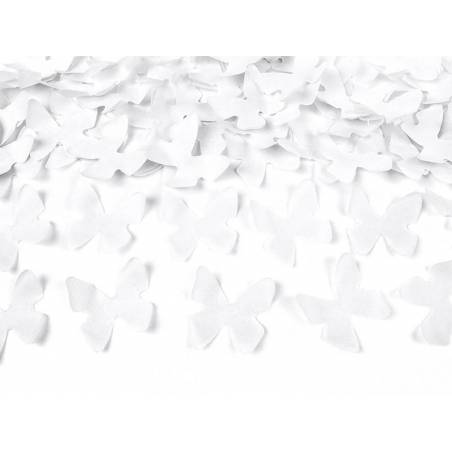 Canon à confettis avec des papillons blanc 40cm 