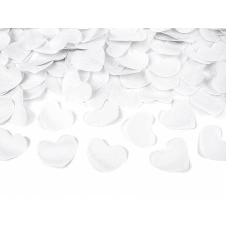 Canon à confettis avec coeurs blanc 60cm 
