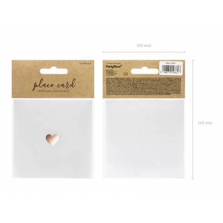 Cartes de placement - Coeur or rose 10x5cm 