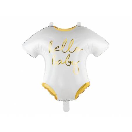Barboteuse bébé ballon aluminium - Hello Baby, 51x45cm, blanc 