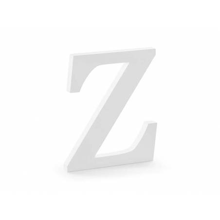 Lettre Z en bois, blanc, 17x20cm 