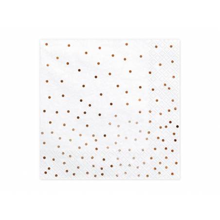 Serviettes Dots blanc 33x33cm 