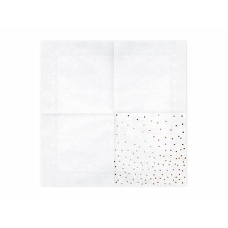 Serviettes Dots blanc 33x33cm 
