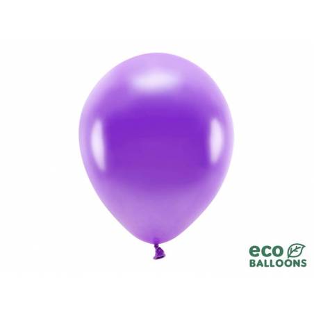 10 Ballons Eco 30cm violet métallique