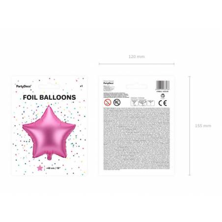 Ballon aluminium Star, 48cm, rose 