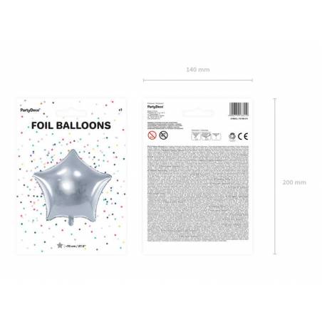 Ballon aluminium Star, 70cm, argent 
