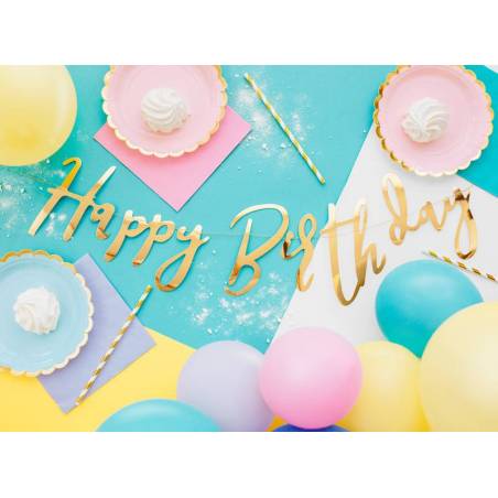 Banniere Happy Birthday Or 16 5x62cm Banniere Happy Birthday Or 16 5x62cm