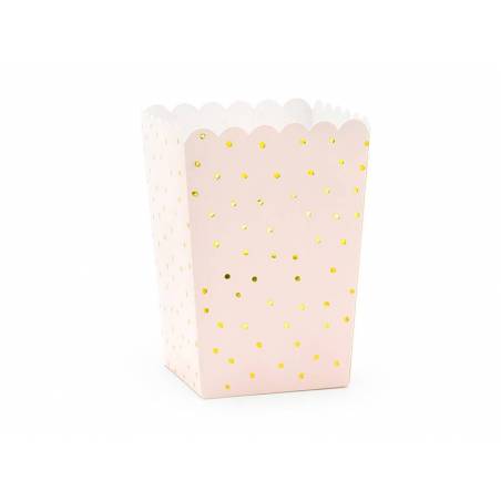 Boîtes pour popcorn Dots rose clair 7x7x12.5cm 