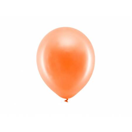 Ballons arc-en-ciel 23cm orange métallique 