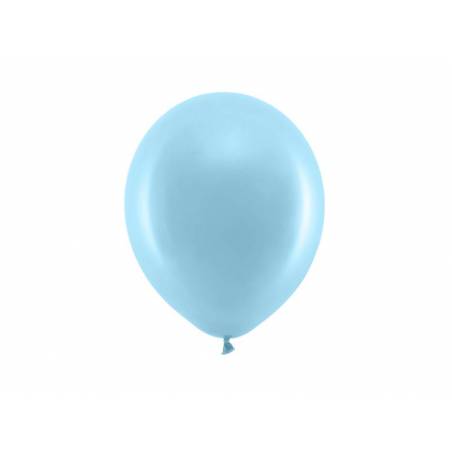 Ballons arc-en-ciel 23cm bleu clair pastel 