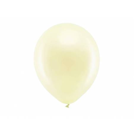 Ballons arc-en-ciel 30cm crème métallique 