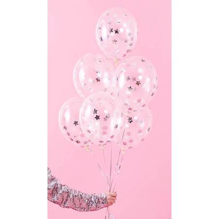 Ballons confettis - étoiles 30cm argent 