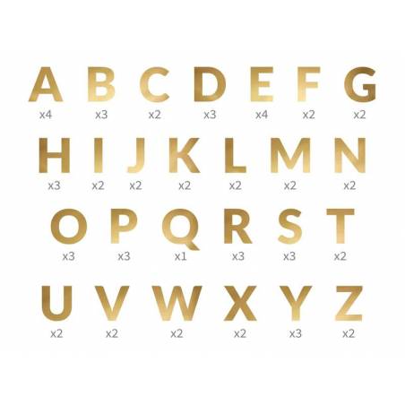 Bannière Alphabet or 14cm 