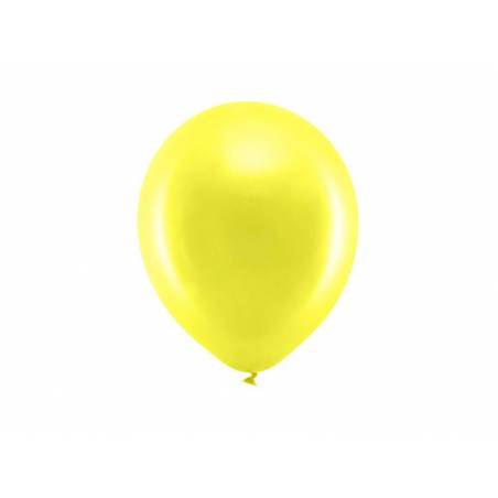 Ballons Rainbow 23cm jaune métallique 