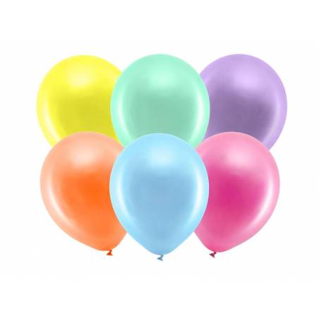Ballons Rainbow 30cm mélange métallique 