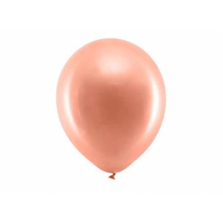 Ballons Rainbow 30cm or rose métallique 
