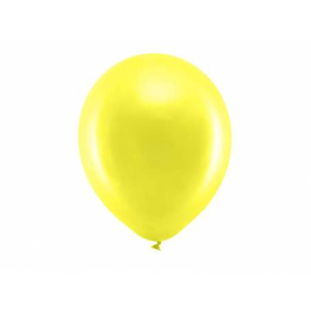 Ballons Rainbow 30cm jaune métallique 
