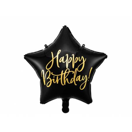 Ballon en feuille Happy Birthday, 40cm, noir 