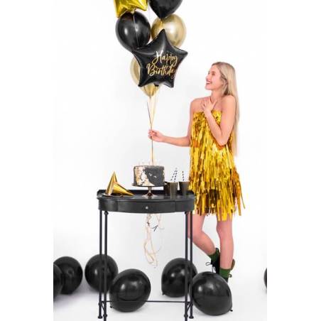Ballon en feuille Happy Birthday, 40cm, noir 