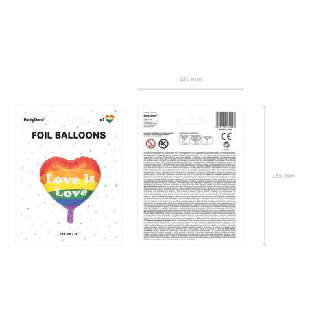 Ballon en feuille Love is Love, 35cm, mélange 