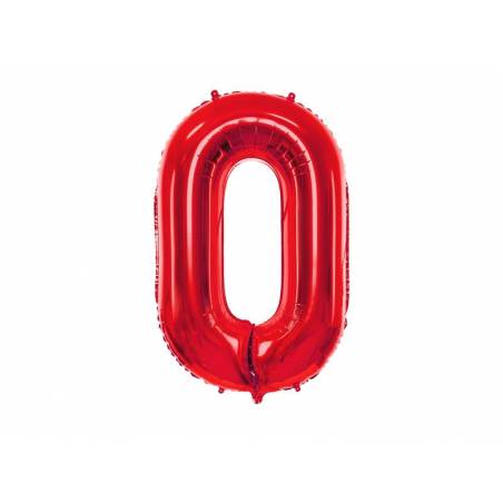 Ballon en feuille Numéro ''0'', 86cm, rouge 