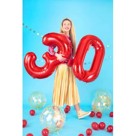 Ballon en feuille Numéro ''7'', 86cm, rouge 