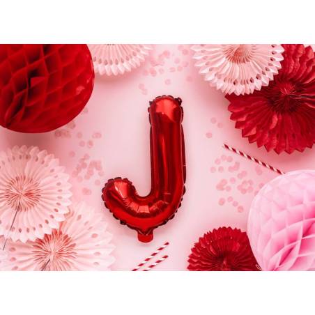 Ballon en aluminium Lettre ''J'', 35cm, rouge 