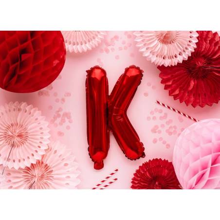 Ballon en aluminium Lettre ''K'', 35cm, rouge 