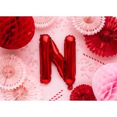 Ballon en aluminium Lettre ''N'', 35cm, rouge 