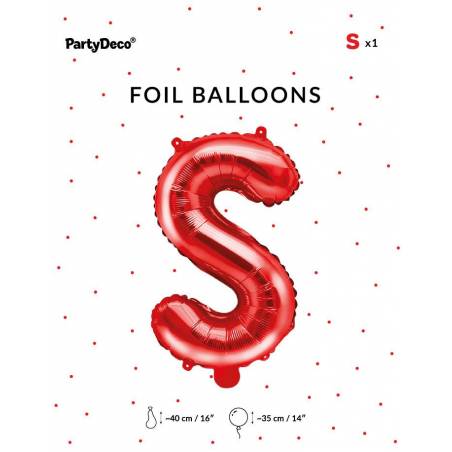 Ballon en aluminium Lettre ''S'', 35cm, rouge 