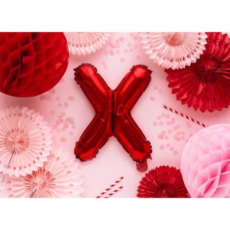 Ballon en aluminium Lettre ''X'', 35cm, rouge 