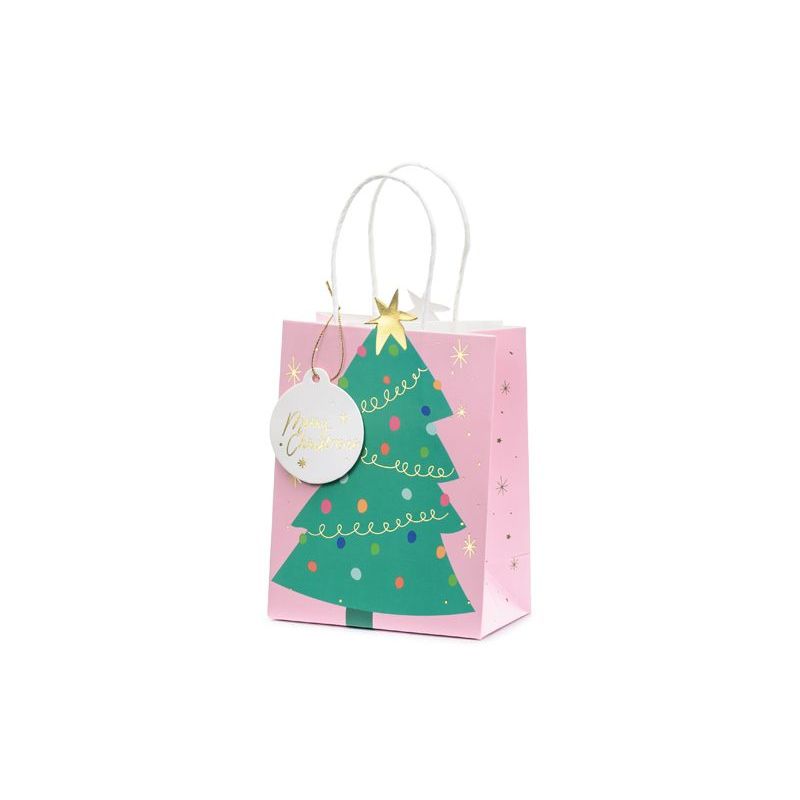 Sac cadeau sapin de Noël, 14x20.5x8cm