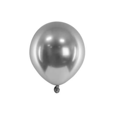Ballons brillants 12 cm argent foncé 