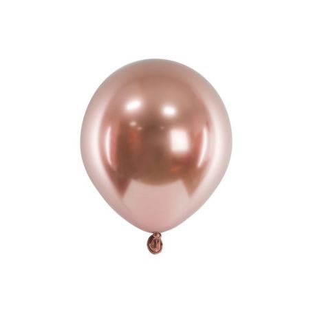 Ballons brillants 12 cm or rose 