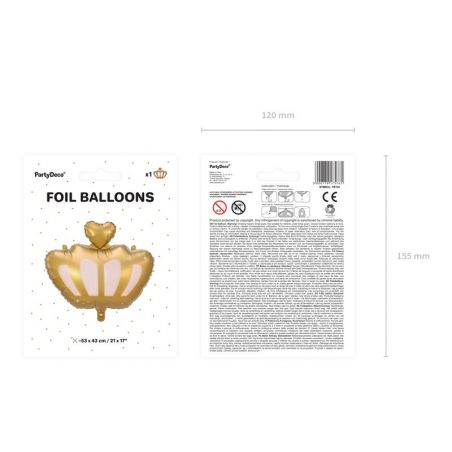 Foil balloon Crown, 52x42cm, mix 