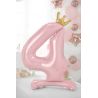 Ballon debout en aluminium Numéro ''4'' , 84 cm, rose clair Ballon debout en aluminium Numéro ''4'' , 84 cm, rose clair