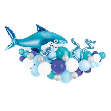 Guirlande de ballons - Requin, bleu, 150x95cm 