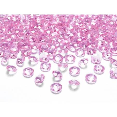 Confettis de diamants rose clair 12 mm 