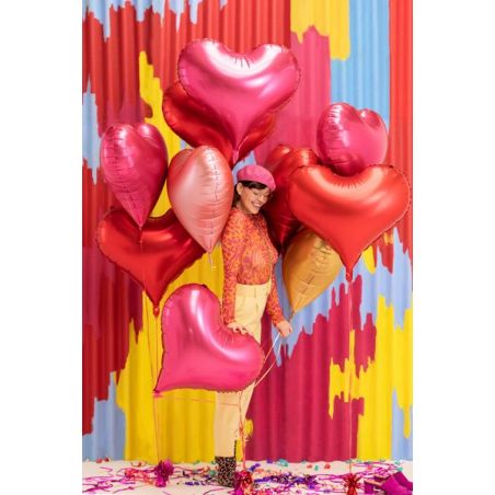 Ballon en feuille Coeur, 75x64,5 cm, rouge 