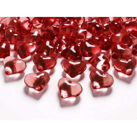 Coeurs en cristal rouge 21mm 