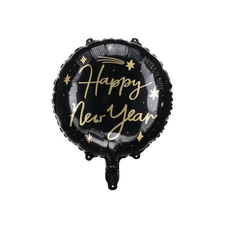 Ballon en feuille Happy New Year, 45 cm, noir 