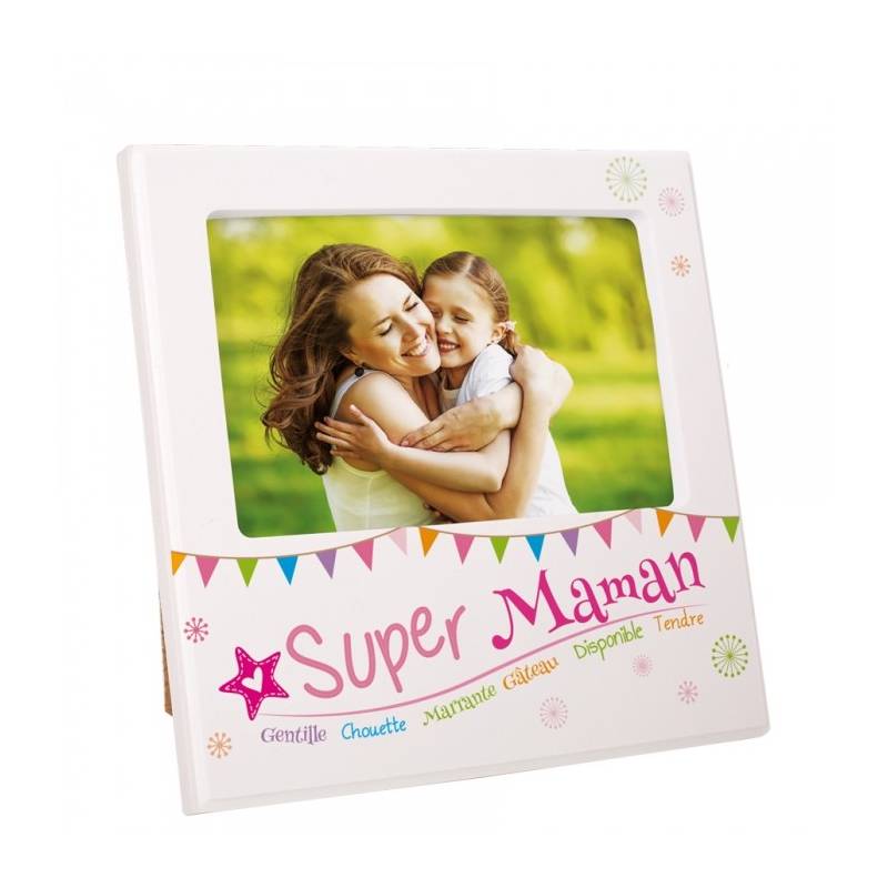 Cadre blanc "Super Maman" Cadre blanc "Super Maman"