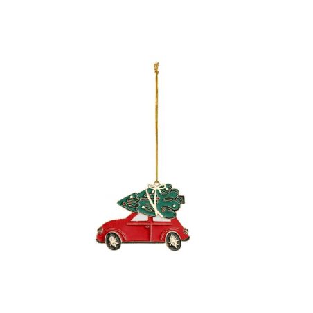Décoration suspendue en métal Voiture de Noël, 9x6.5 cm, mélange 