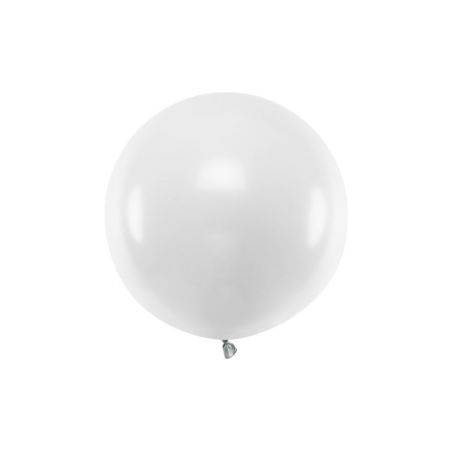 Ballon rond 60 cm, blanc pur pastel 