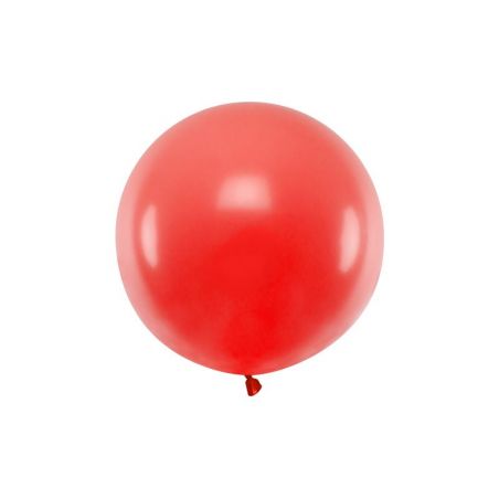 Ballon rond 60 cm, rouge coquelicot pastel 