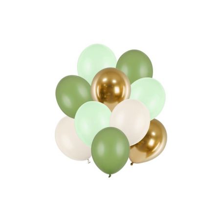 Bouquet de ballons en latex, vert et or