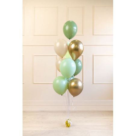 Bouquet de ballons en latex, vert et or