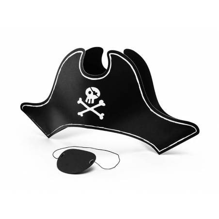 Chapeau de pirate et cache oculaire 14cm 