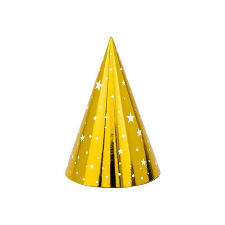 Chapeaux de fête Stars or 16cm 