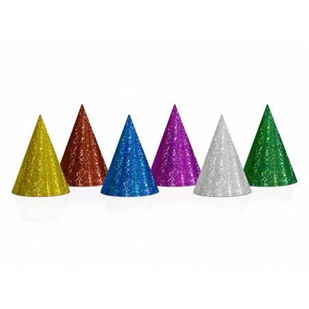 Chapeaux de fête holographiques mélange 10cm 